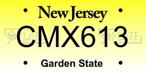 CMX613 New Jersey License Plate