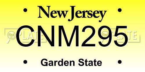 CNM295 New Jersey License Plate