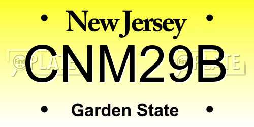 CNM29B New Jersey License Plate