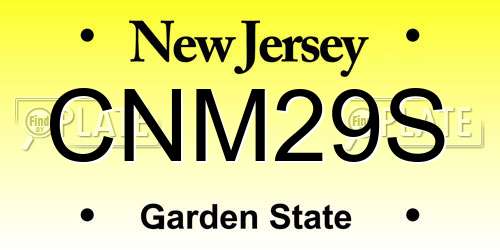 CNM29S New Jersey License Plate