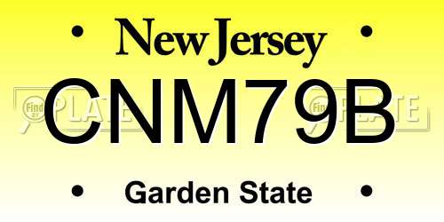 CNM79B New Jersey License Plate