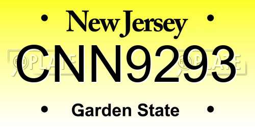 CNN9293 New Jersey License Plate
