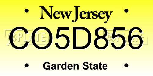 CO5D856 New Jersey License Plate