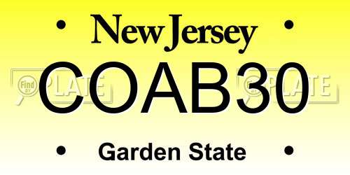 COAB30 New Jersey License Plate