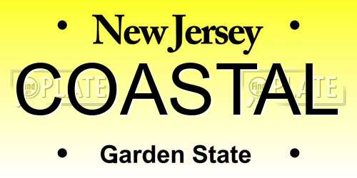 COASTAL New Jersey License Plate