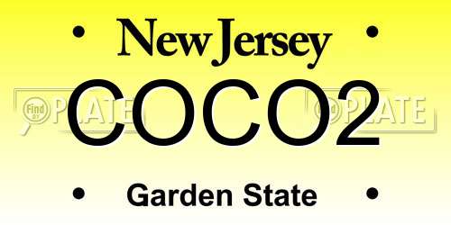 COCO2 New Jersey License Plate