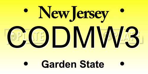 CODMW3 New Jersey License Plate