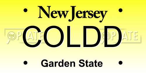 COLDD New Jersey License Plate