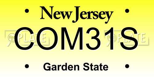 COM31S New Jersey License Plate