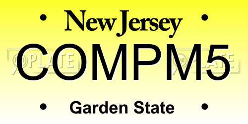 COMPM5 New Jersey License Plate