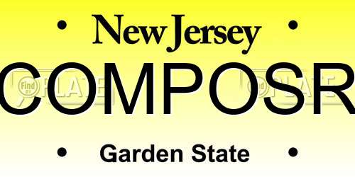 COMPOSR New Jersey License Plate