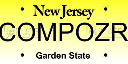 COMPOZR New Jersey License Plate