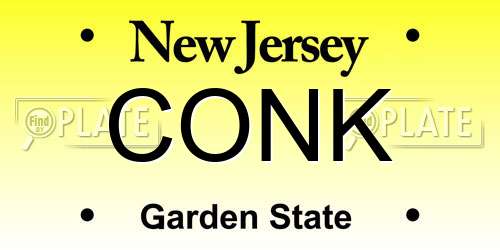 CONK New Jersey License Plate