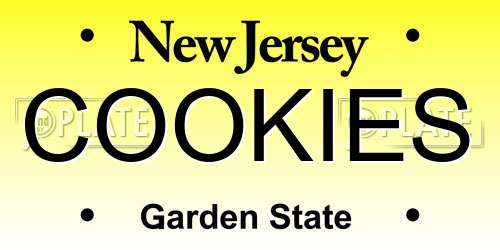 COOKIES New Jersey License Plate