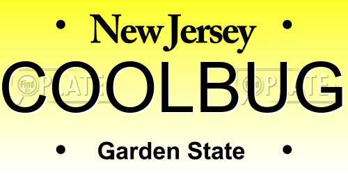 COOLBUG New Jersey License Plate