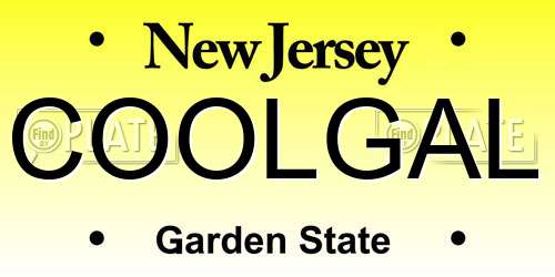 COOLGAL New Jersey License Plate