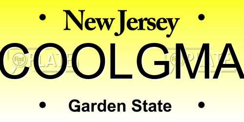 COOLGMA New Jersey License Plate