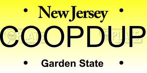 COOPDUP New Jersey License Plate
