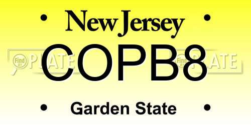 COPB8 New Jersey License Plate