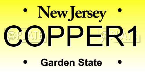 COPPER1 New Jersey License Plate