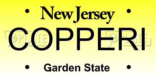 COPPERI New Jersey License Plate