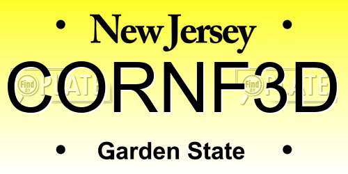 CORNF3D New Jersey License Plate