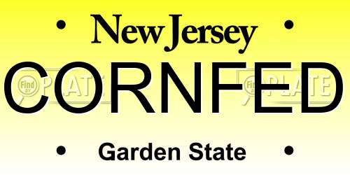 CORNFED New Jersey License Plate
