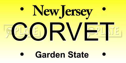 CORVET New Jersey License Plate