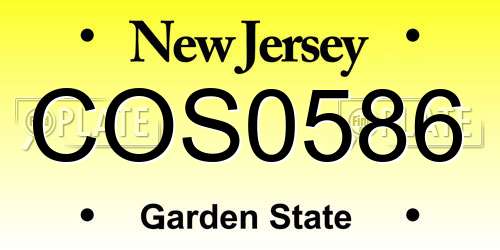 COS0586 New Jersey License Plate