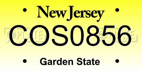 COS0856 New Jersey License Plate