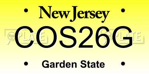 COS26G New Jersey License Plate