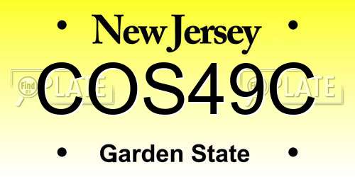 COS49C New Jersey License Plate