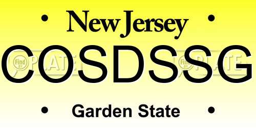 COSDSSG New Jersey License Plate