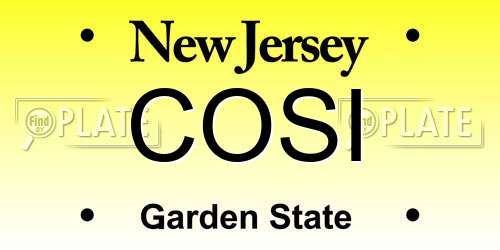 COSI New Jersey License Plate