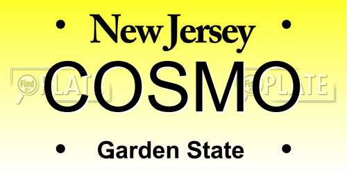 COSMO New Jersey License Plate