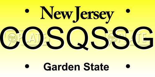 COSQSSG New Jersey License Plate