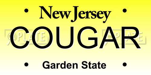 COUGAR New Jersey License Plate