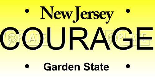 COURAGE New Jersey License Plate