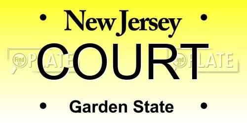 COURT New Jersey License Plate