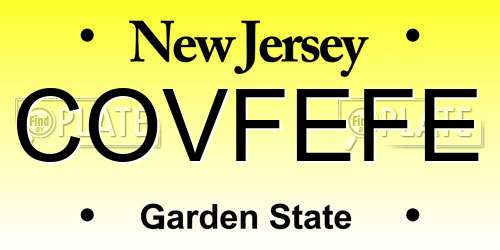 COVFEFE New Jersey License Plate
