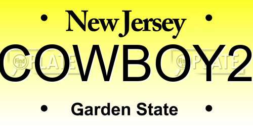 COWBOY2 New Jersey License Plate