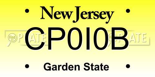 CP0I0B New Jersey License Plate