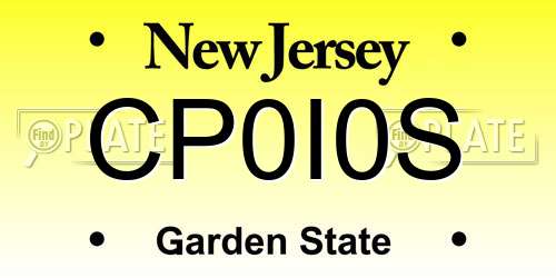 CP0I0S New Jersey License Plate