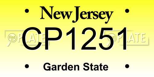 CP1251 New Jersey License Plate