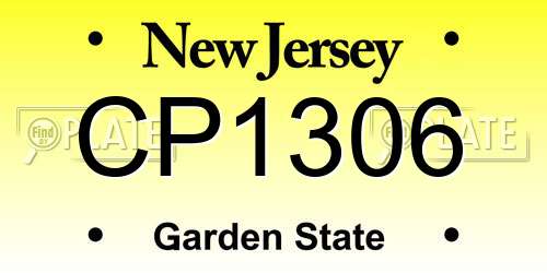 CP1306 New Jersey License Plate