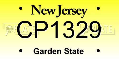 CP1329 New Jersey License Plate