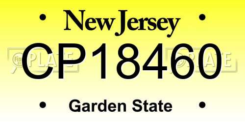 CP18460 New Jersey License Plate