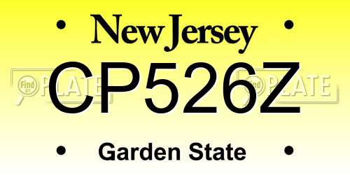 CP526Z New Jersey License Plate