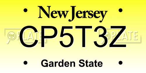 CP5T3Z New Jersey License Plate