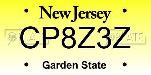 CP8Z3Z New Jersey License Plate